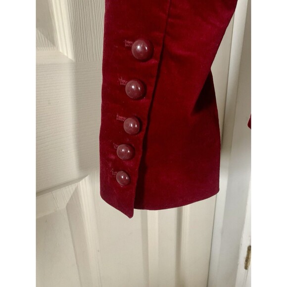 Talbots Blazer Jacket Womens Size 8P Petite Red Velvet Double Breasted - Picture 3 of 9